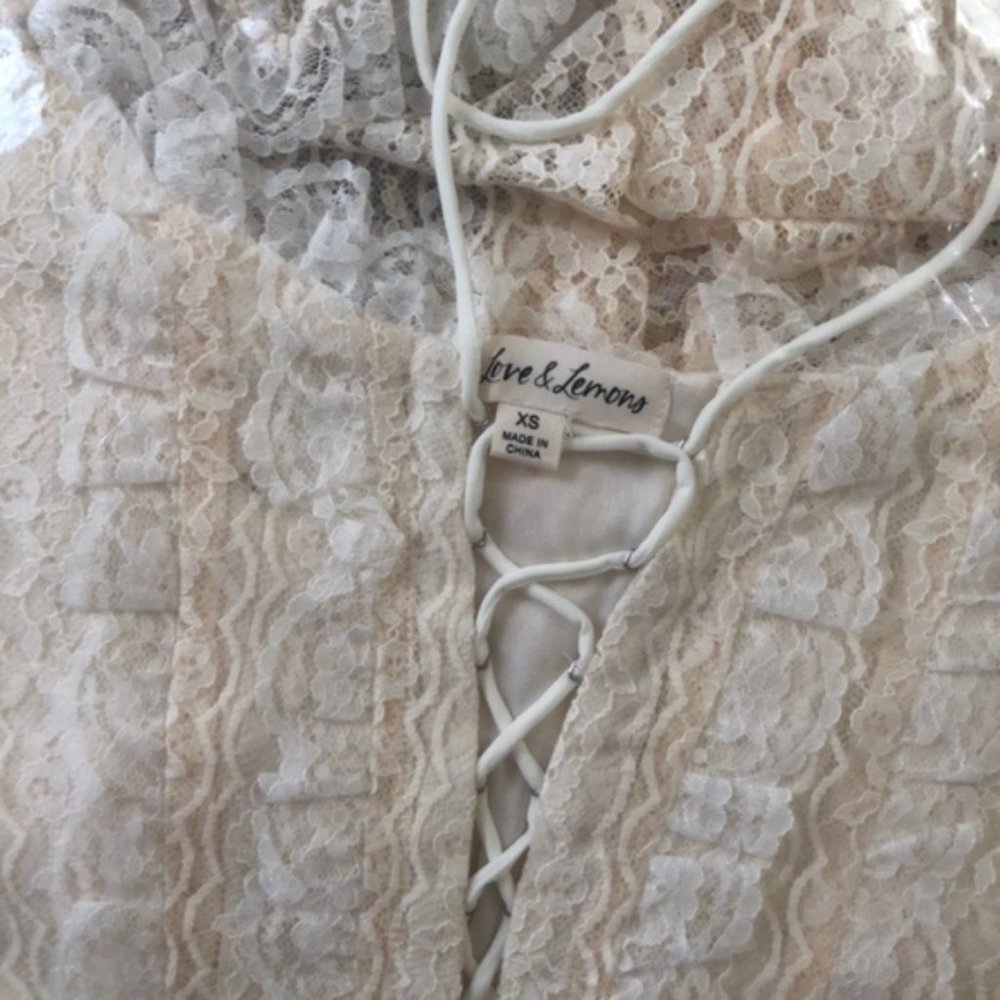 NWOT For Love & Lemons Carrie Crop Top - Ivory - Picture 4 of 5